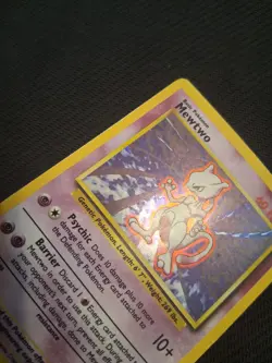 Pokemon Mewtwo TCG Base Set Holo Unlimited Rare Card 10/102 MP Condition - Image 3