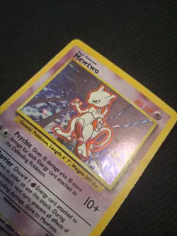 Pokemon Mewtwo TCG Base Set Holo Unlimited Rare Card 10/102 MP Condition - Image 5