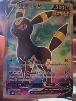 Pokemon TCG Umbreon v Full Art Ultra Rare Holo Card Evolving Skies - Image 1