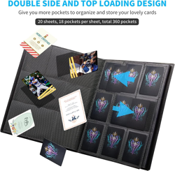 Card Binder, 360 Pockets Upgraded Trading Card Binders, Cards Collection Binder - Image 2