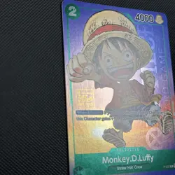Monkey D Luffy P-037 1st Anniversary Tournament STAMP Promo Holo One Piece Card - Image 2