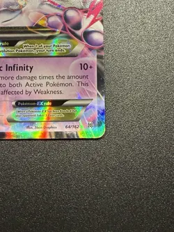 Pokemon M Mega Mewtwo EX Ultra Rare Holo TCG Card 64/162 XY Breakthrough - Image 4