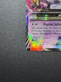 Pokemon M Mega Mewtwo EX Ultra Rare Holo TCG Card 64/162 XY Breakthrough - Image 5