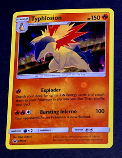2019 Pokemon TYPHLOSION Black Star Promo HOLO BLEED Sun & Moon Card #SM185 SWIRL - Image 3