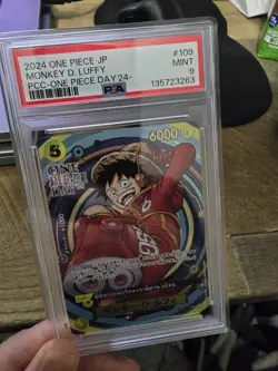 PSA 9 Luffy OP07-109 ONE PIECE Day 24 Premium Card Collection Promo Japanese - Image 3