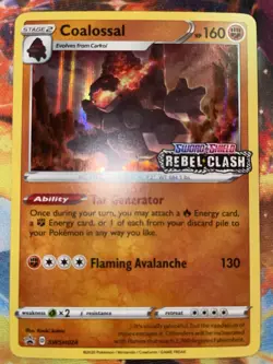 Pokemon Card Coalossal SWSH024 Black Star Promo STAMPED Rebel Clash Near Mint - Image 3