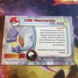 #08 Wartortle - Pokemon Topps Card - Black Logo - Image 2