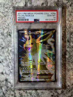 Jolteon EX 28a/83 Holo Full Art Promo Card Mega Powers Collection, PSA 10 - Image 1