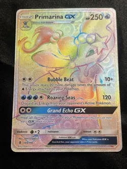 Pokemon TCG Primarina GX Holo Secret Rare Card 149/145 Guardians Rising - Image 1