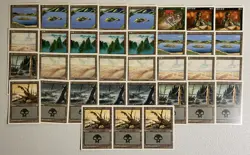 MTG Portal Three Kingdoms P3K Chinese Japanese Lot of 35 Lands HP/MP/NM A1W2 - Image 1