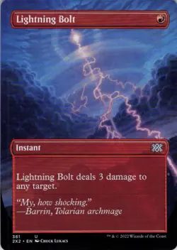 MTG Lightning Bolt (Borderless) (361) | NM | Double Masters 2022 {2X2} - Image 1