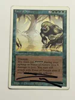 Force of Nature Revised HP signed by Douglas Shuler MTG Magic b - Image 1