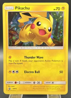 2017 Pokemon TCG Pikachu Holo Black Star Promo SM76 - Image 1