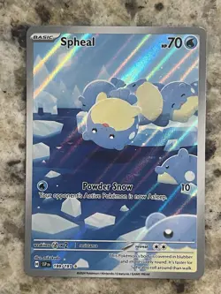 Pokemon TCG Spheal 199/191 Sv08: Surging Sparks Holo Illustration Rare LP - Image 1