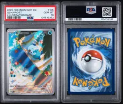 2025 POKEMON EN WHITE FLARE #105 OSHAWOTT ILLUSTRATION RARE PSA 10 - Image 2