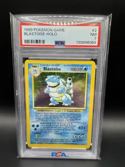 1999 Pokemon Base Set Holo Blastoise 2/102 Holo Rare PSA 7 NM Near Mint - Image 1