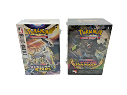 Lot of 1x Pokemon SWSH Vivid Voltage + 1x Brilliant Stars Build & Battle Boxes - Image 1