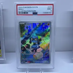 PSA 9 Riolu 215/198 Scarlet Violet Base 2023 IR Pokemon Card TCG - Image 1