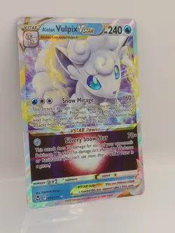 Alolan Vulpix Vstar 034/195 Silver Tempest NM Full Art Ultra Rare Pokemon Card - Image 3