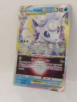 Alolan Vulpix Vstar 034/195 Silver Tempest NM Full Art Ultra Rare Pokemon Card - Image 4