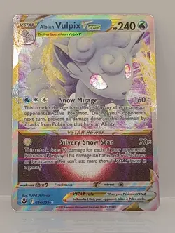 Alolan Vulpix Vstar 034/195 Silver Tempest NM Full Art Ultra Rare Pokemon Card - Image 5