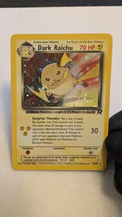 Pokemon Dark Raichu Holo TCG Card 83/82 Secret Rare 2000 WOTC - Image 1