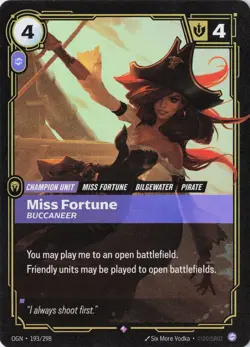 Foil Riftbound Miss Fortune Card Origins OGN 193/298 League Of Legends English - Image 1
