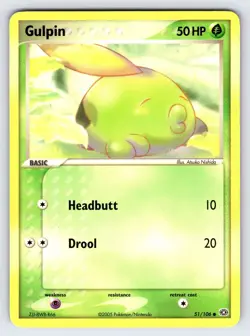 Gulpin 51/106 2005 EX Emerald Pokemon Card TCG Nintendo Non Holo Common - Lp - Image 1