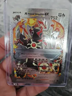 Pokemon Silver Foil Fan Art M Primal Groudon EX Textured Collector Card 159/300 - Image 1