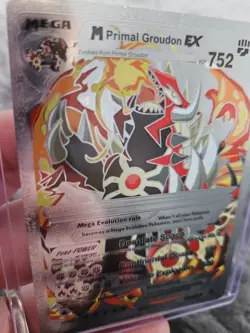 Pokemon Silver Foil Fan Art M Primal Groudon EX Textured Collector Card 159/300 - Image 3