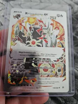 Pokemon Silver Foil Fan Art M Primal Groudon EX Textured Collector Card 159/300 - Image 5