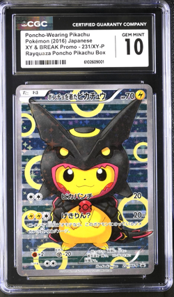 2016 Rayquaza PONCHO PIKACHU CGC 10 - Japanese PROMO Pokemon Card - 231/XY-P - Image 1