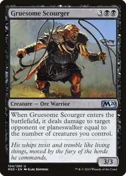 Gruesome Scourger 104 M20 Orc ETB MTG WOTC Warrior 2019 Kopinski Black Uncommon - Image 1