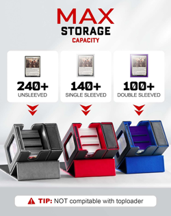 MTG Commander Deck Box with Display Window, Deck Box Holds 100 Double-Sleeved wi - Image 3