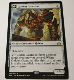 MTG Golden Guardian / Gold Forge Garrison Rivals Of Ixalan Magic The Gathering - Image 1