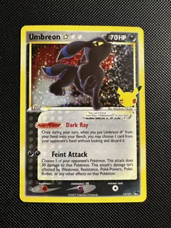 Pokemon TCG Celebrations Umbreon Gold Star Card 17/17 Near Mint Condition - Image 1