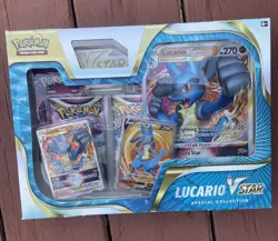Pokemon TCG Lucario VStar Special Collection Box Fusion Strike Lost Origin Packs - Image 1