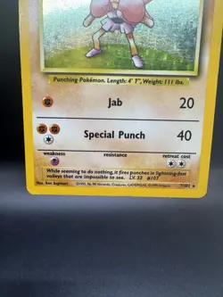 Pokemon TCG Hitmonchan Base Set 7/102 Holo Unlimited Holo Rare - HP/Damaged - Image 4