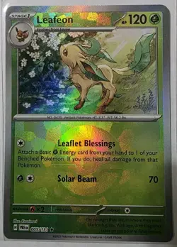 Pokemon TCG Leafeon Poke Ball Pattern 005/131 Prismatic Evolutions Holo Rare - Image 1