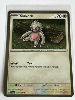 Slakoth 160 / 193 Pokemon Paldea Evolved 2023 Near Mint Cosmos Holo - Image 2