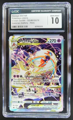 2023 Pokemon Sword & Shield Crown Zenith Deoxys VST Galarian Gallery CGC 10 RC7 - Image 1