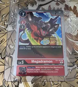 Digimon Card Game Megadramon EX1-007 Regionals Champion 2022 Promo Alt Art - Image 1