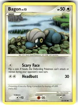 Pokemon card Bagon 53/100 Common Colourless Diamond & Pearl Stormfront NM - Image 1