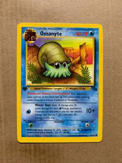 1st Edition Omanyte 52/62 Fossil Set - Common Pokemon Card - NM/Mint - Image 1