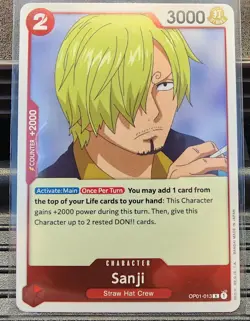2022 One Piece Card Game: Romance Dawn OP01 R Sanji #OP01-013 - Image 1