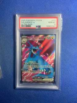 2025 POKEMON JTG EN-JOURNEY TOGETHER ULTRA RARE #177 SALAMENCE EX PSA 10 - Image 1