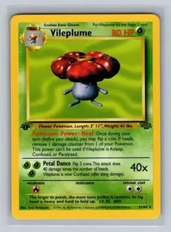 Vileplume (31) 1st Edition Pokemon TCG Rare Jungle 31/64 LP - Image 1
