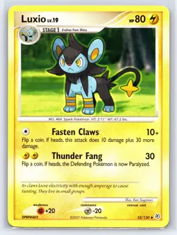 2007 Pokemon TCG - Diamond & Pearl - Luxio Regular 52/130 - Image 1