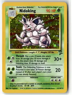Nidoking ? 11/130 Holo Rare Base Set 2 2000 Pokemon NM/LP - Image 1