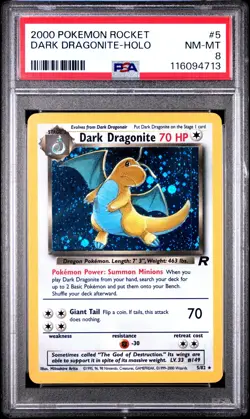Dark Dragonite-Holo Pokemon Rocket 5 NM PSA NM-MT 8-4713 - Image 1
